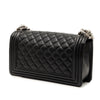 Chanel Old Medium Quilted Perforated Lambskin Boy Flap Secondhand