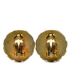 Chanel CC Gold Plated Resin Chain Round Clip On Earrings Secondhand