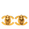 Chanel CC Gold Plated Turn Lock Clip On Earrings Secondhand