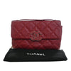 Chanel Quilted Calfskin Double Stitch Hamptons Clutch with Chain Secondhand