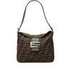 Fendi Zucca Canvas Double Flap Shoulder Bag Secondhand