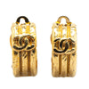 Chanel Gold Plated CC Clip On Earrings Secondhand