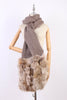 Miu Miu Fox Fur Trimmed Wool Scarf - '10s Second-hand