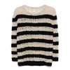 Chanel Black and Beige Striped Cashmere Sweater - 2010s Second hand