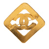 Chanel CC Gold Plated Rhombus Diamond Brooch Secondhand
