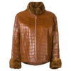 Carlo Tivioli Brown Crocodile Leather Jacket - '90s Second hand