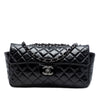 Chanel Quilted Crinkled Patent East West Single Flap Secondhand
