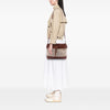 Burberry Leather Trimmed Canvas Drawstring Bucket Bag Secondhand