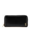 Saint Laurent Leather Tiny Cassandre Zip Around Long Wallet Secondhand