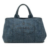 Prada Large Denim Canapa Logo Tote Secondhand