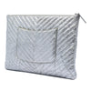 Chanel Large Chevron Metallic Aged Calfskin O Case Clutch Secondhand