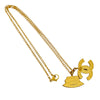 Chanel Gold Plated Rhinestone CC and Camellia Hat Pendant Necklace Secondhand