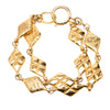 Chanel Gold Plated Quilted Diamond Shape Double Chain Bracelet Secondhand