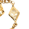 Chanel Gold Plated Quilted Diamond Shape Double Chain Bracelet Secondhand