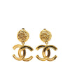 Chanel Gold Plated CC Drop Clip On Earrings Secondhand