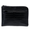 Saint Laurent Croc Embossed Leather Clutch Secondhand