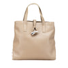 Burberry House Check Trimmed Grainy Calfskin Horn Toggle Tote Secondhand