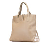 Burberry House Check Trimmed Grainy Calfskin Horn Toggle Tote Secondhand