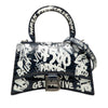 Balenciaga Croc Embossed Calfskin Graffiti Hourglass Top Handle Bag XS Secondhand