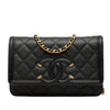 Chanel Caviar CC Filigree Wallet On Chain Secondhand