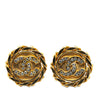 Secondhand Chanel Gold Plated Rhinestone CC Clip On Earrings
