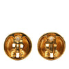 Chanel CC Gold Plated Strass Round Clip On Earrings Secondhand