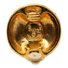 Chanel CC Gold Plated Strass Round Clip On Earrings Secondhand