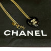 Chanel Gold Plated Resin Crystal CC Pendant Necklace Secondhand