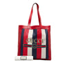 Tricolor Canvas & Leather Logo Tote - '10s Second-hand