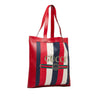 Tricolor Canvas & Leather Logo Tote - '10s Second-hand