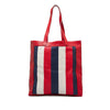 Tricolor Canvas & Leather Logo Tote - '10s Second-hand