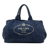 Prada Large Denim Canapa Logo Satchel Secondhand