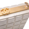Chanel Chocolate Bar Metallic Lambskin Frame Clutch with Chain Secondhand