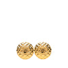 Chanel CC Gold Plated Quilted Round Clip On Earrings. Secondhand