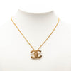 Chanel CC Gold Plated Studded Pendant Necklace Secondhand