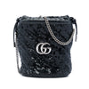 Gucci Small GG Marmont Sequined Diagonal Matelasse Calfskin Bucket Bag Secondhand