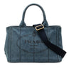 Prada Small Denim Canapa Logo Satchel Secondhand