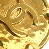 Chanel CC Gold Plated Round Clip On Earrings Secondhand