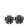 Chanel CC Brass Enamel Camellia Clip On Earrings Secondhand