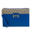 Gucci GG Supreme and Calfskin Cut Out Interlocking G Clutch Secondhand