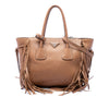 Prada Glace Calf Fringed Twin Pocket Satchel Secondhand