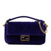 Fendi Zucca Embossed Velvet Baguette Satchel Secondhand