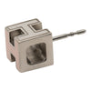 Hermès Palladium Plated Enamel Cage dH Cube Push Back Earrings Secondhand