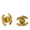 Chanel CC Gold Plated Turn Lock Clip on Earrings Secondhand