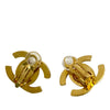 Chanel CC Gold Plated Turn Lock Clip on Earrings Secondhand