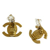 Chanel CC Gold Plated Turn Lock Clip on Earrings Secondhand