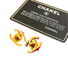Chanel CC Gold Plated Turn Lock Clip on Earrings Secondhand