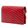 Saint Laurent Grain De Poudre Chevron Monogram Envelope Wallet on Chain Secondhand