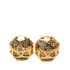 Chanel CC Gold Plated Round Strass Clip On Earrings Secondhand
