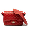 Chanel CC Quilted Calfskin Ruffle Strap Flap Secondhand